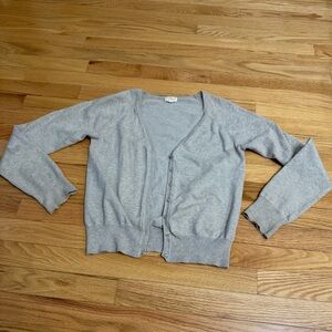 Beige long sleeve full button cardigan